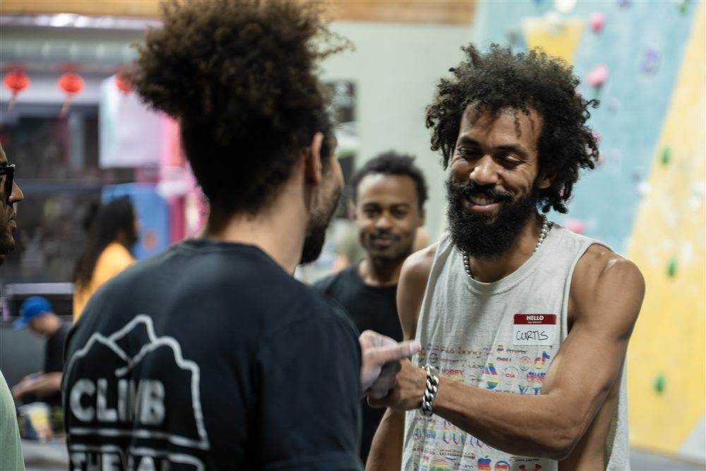 Black Rocks LA members connecting at a climbing event