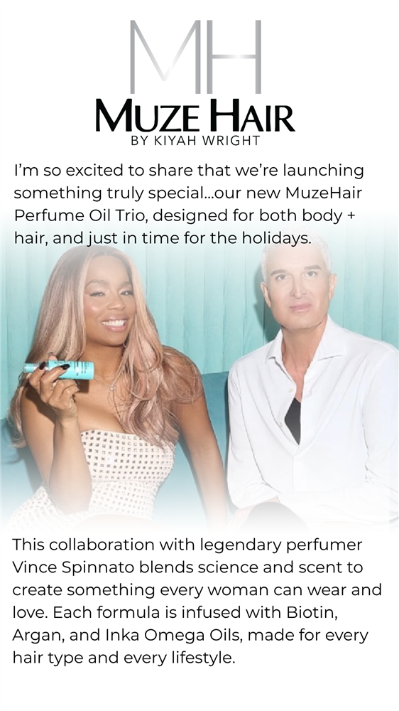 Kiyah Wright and Vince Spinnato launching MuzeHair fragrance