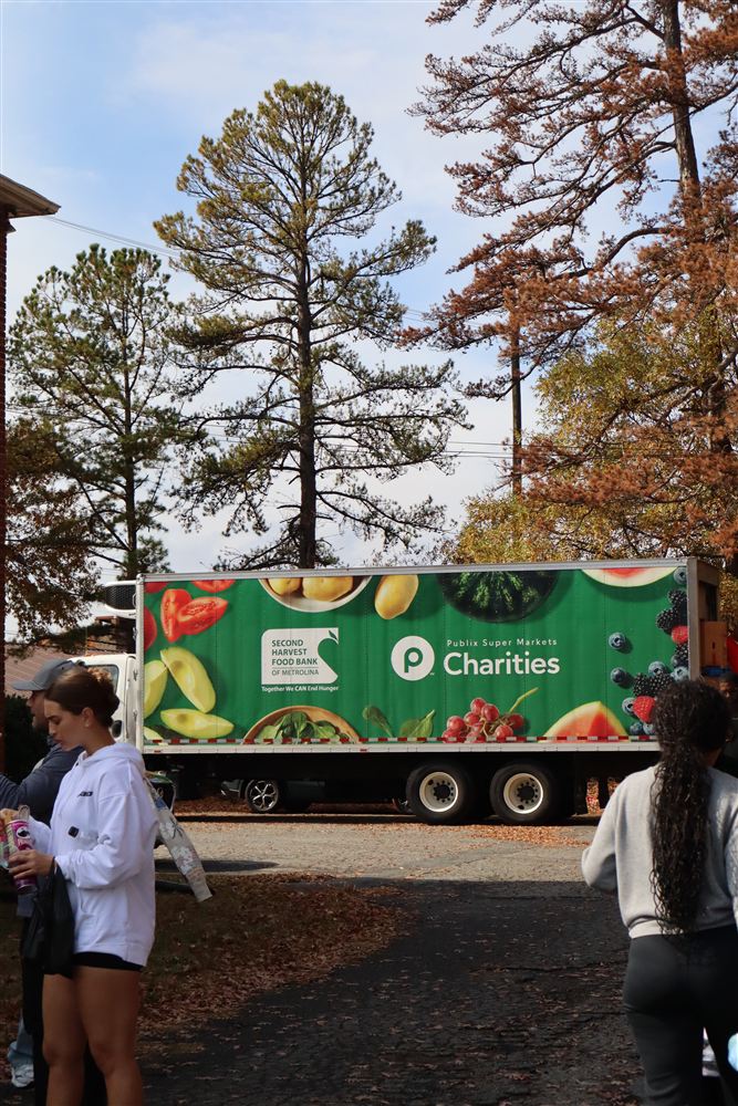 Publix Charities food bank truck at the Thanksgiving food drive